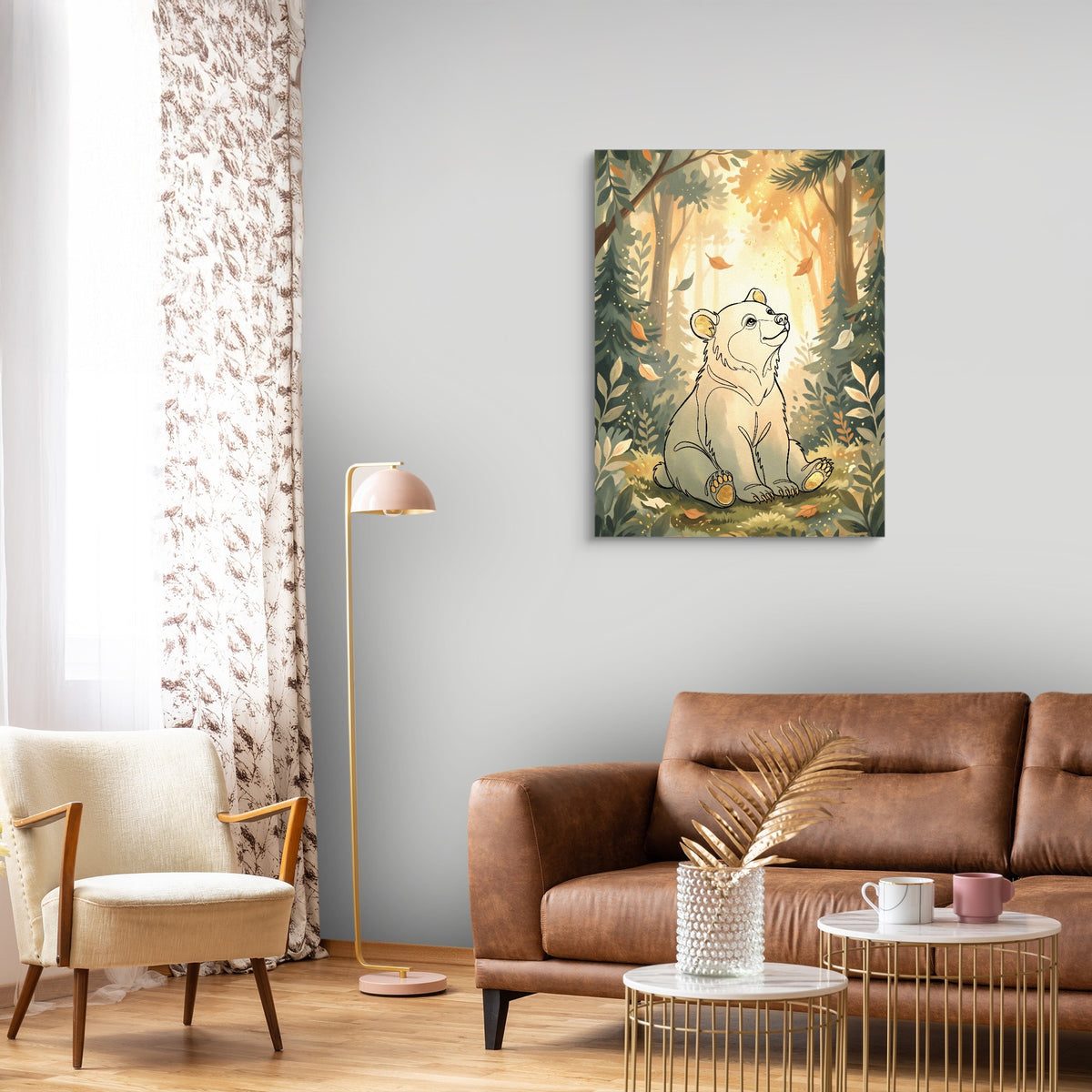 Bear Forest Light — bear forest light sq curtains 1port flush print
