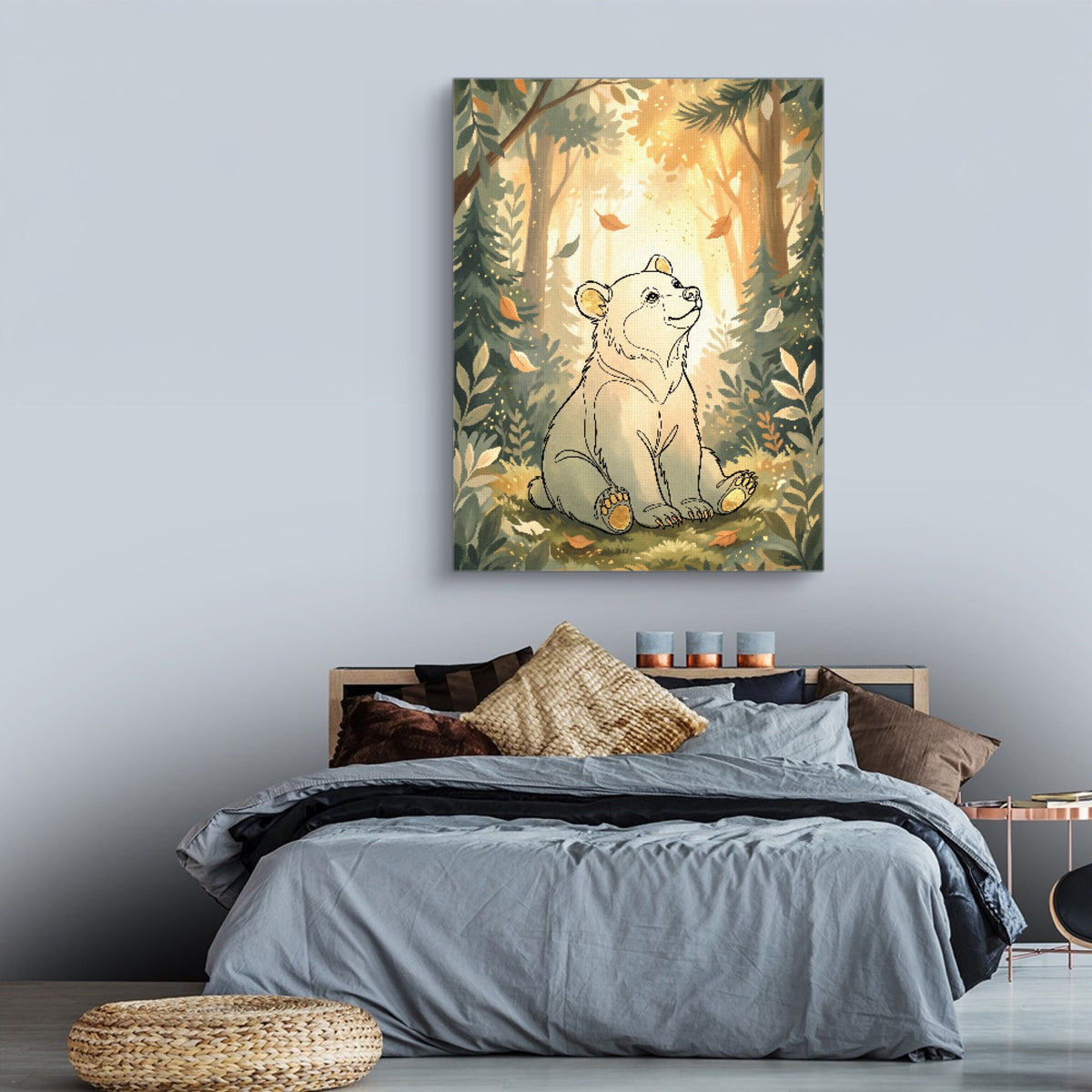 Bear Forest Light — bear forest light sq land comfortable bedroom 1port flush print