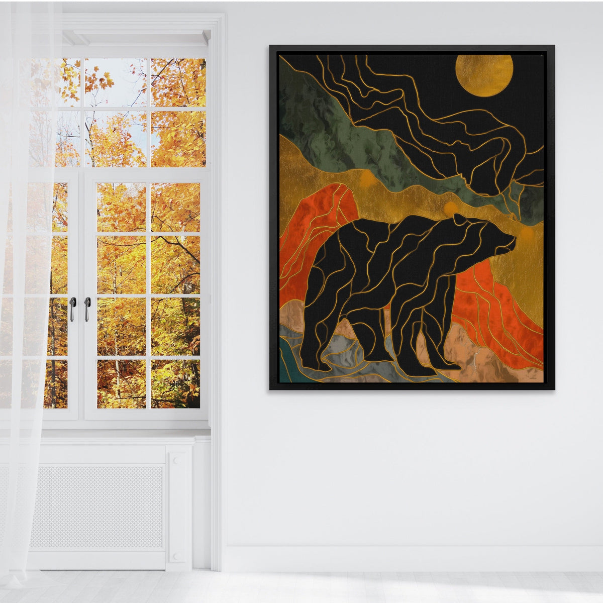 Bear Moonrise Silhouette - Luxury Wall Art