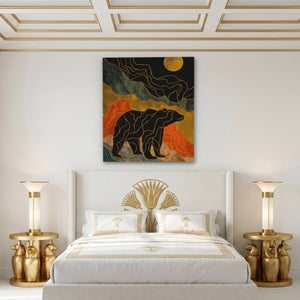 Bear Moonrise Silhouette - Luxury Wall Art