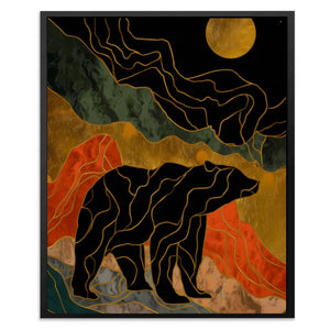 Bear Moonrise Silhouette - Luxury Wall Art