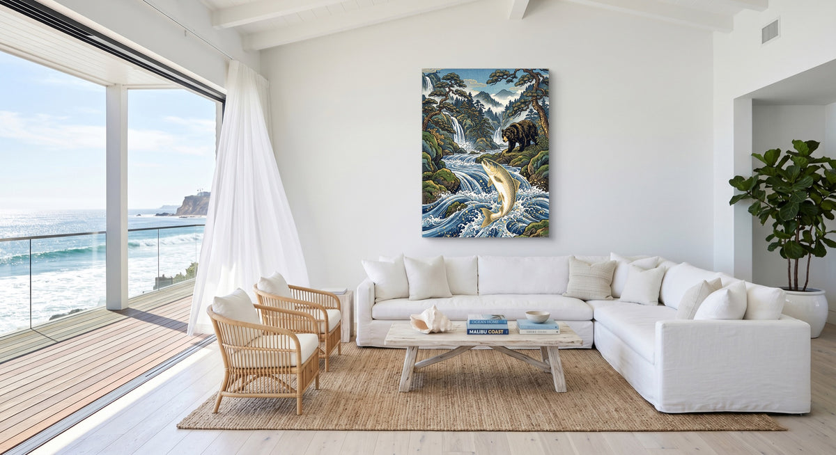 Bear Salmon Stream — bear salmon stream beachside villa 1port flush print
