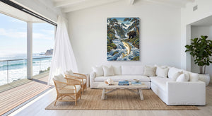 Bear Salmon Stream — bear salmon stream beachside villa 1port flush print