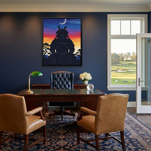Bear Samurai Sunset - Luxury Wall Art
