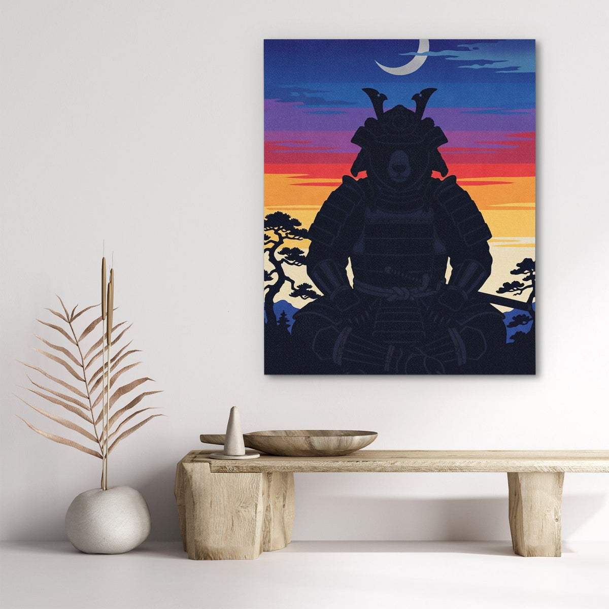 Bear Samurai Sunset - Luxury Wall Art