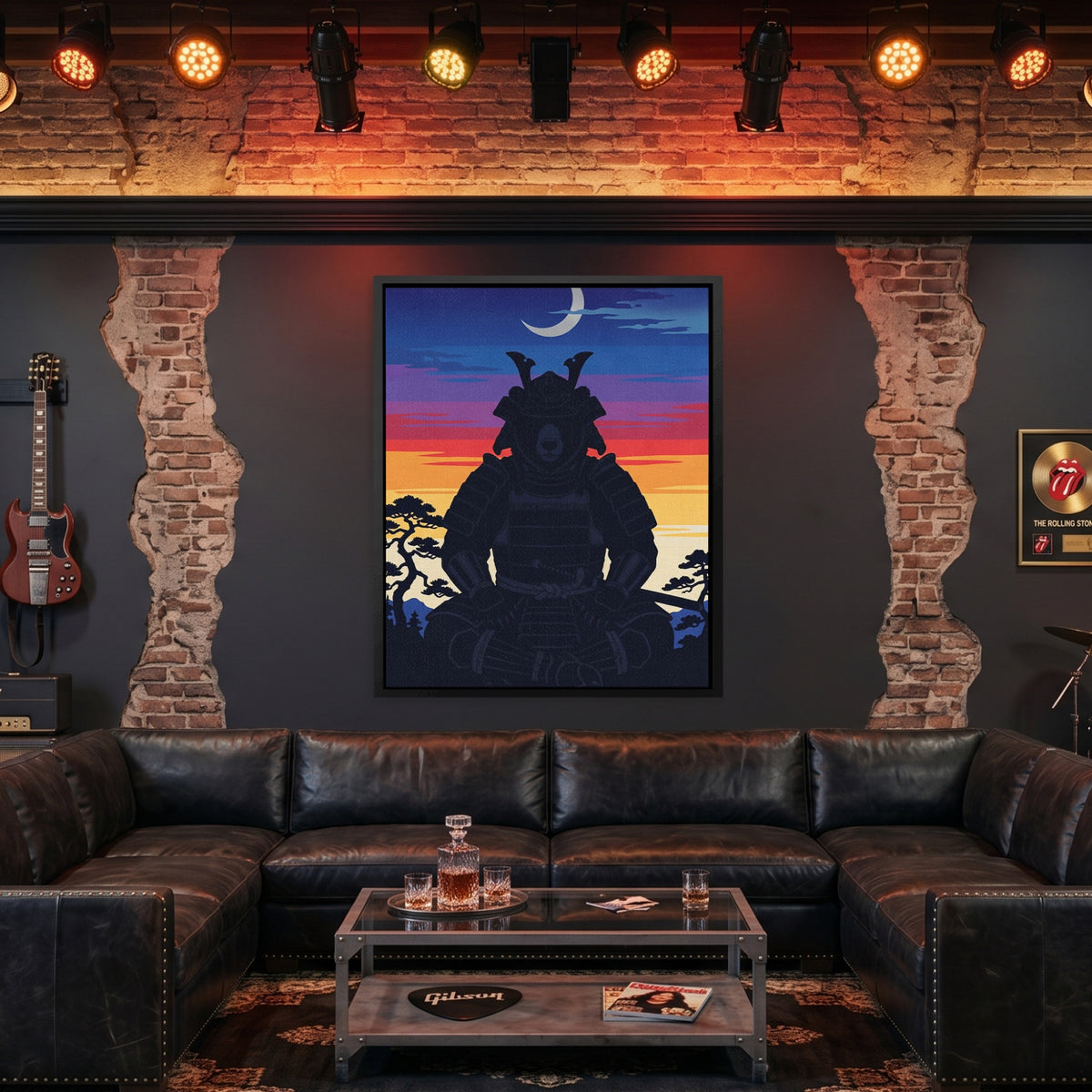 Bear Samurai Sunset — Bear Samurai Sunset Man Cave Guitar Port 129