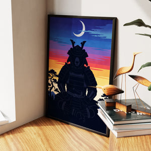 Bear Samurai Sunset — Bear Samurai Sunset New   Living Room Wall Apartment Zoom 146