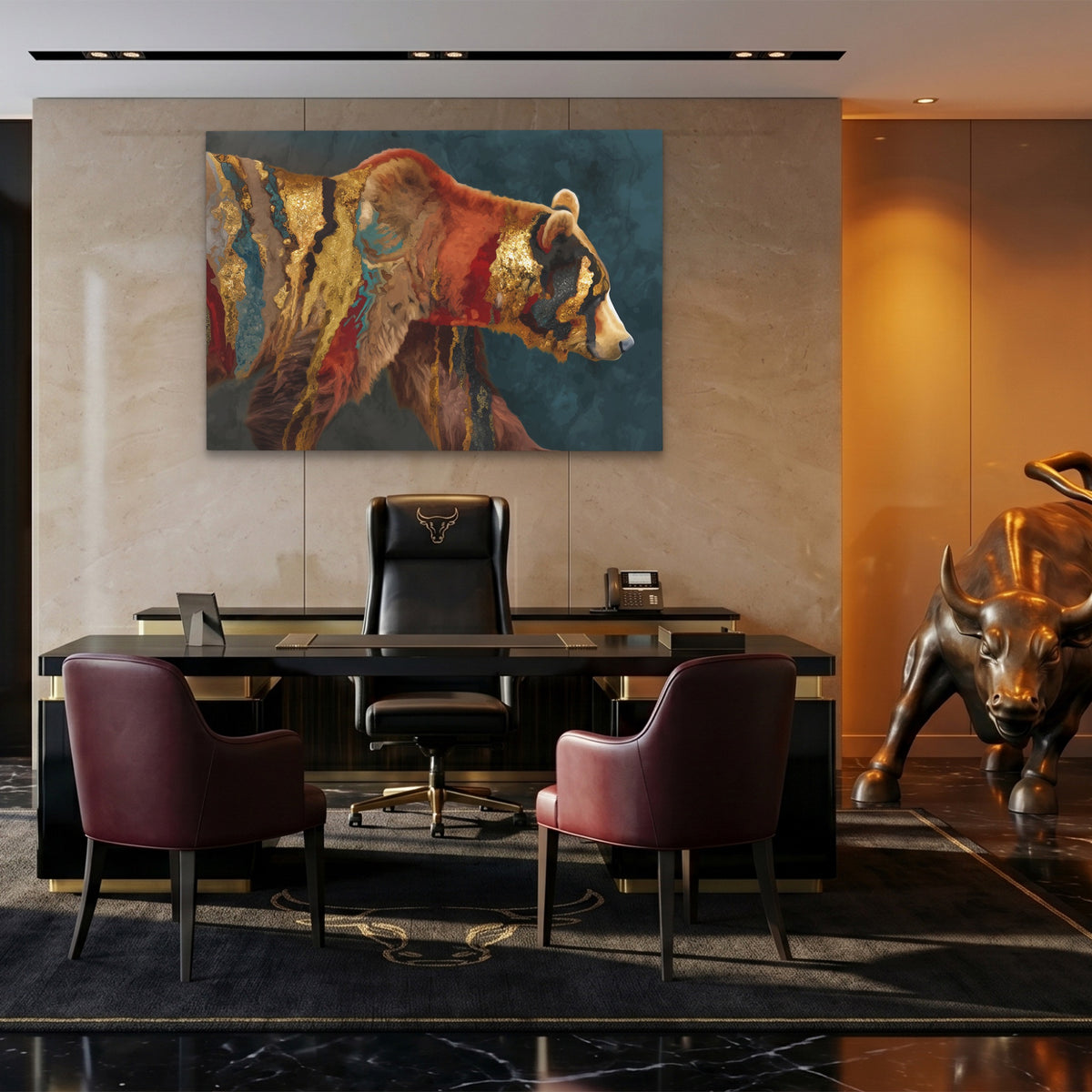 Bear Warm Mosaic — Bear Warm Mosaic Bull Bronze Land 86