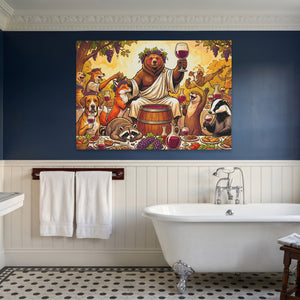 Bear Wine Toast - Luxury Wall Art