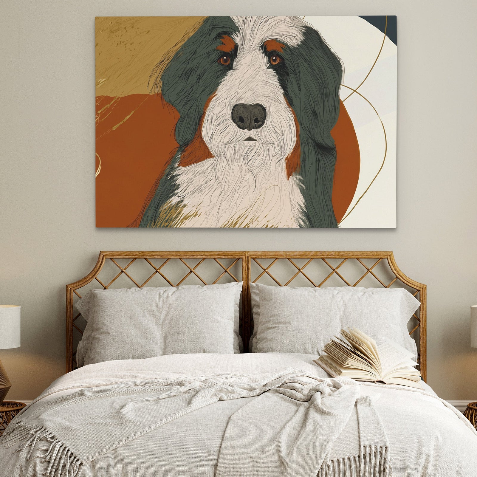 Bearded Collie Warmth - Luxury Wall Art