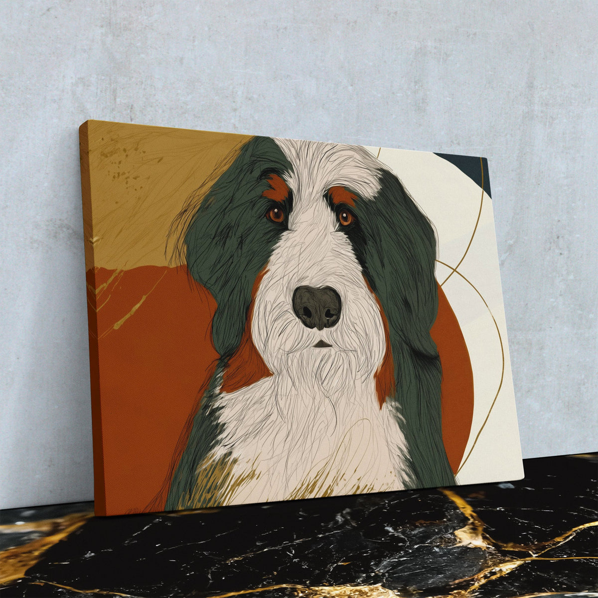 Bearded Collie Warmth - Luxury Wall Art