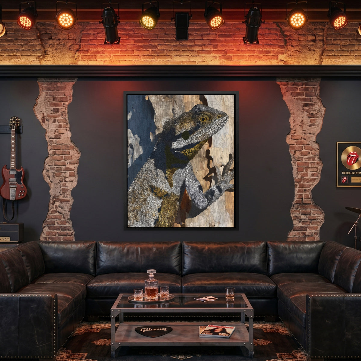 Bearded Dragon Camoflauging — Bearded Dragon Camoflauging Man Cave Guitar Port 130