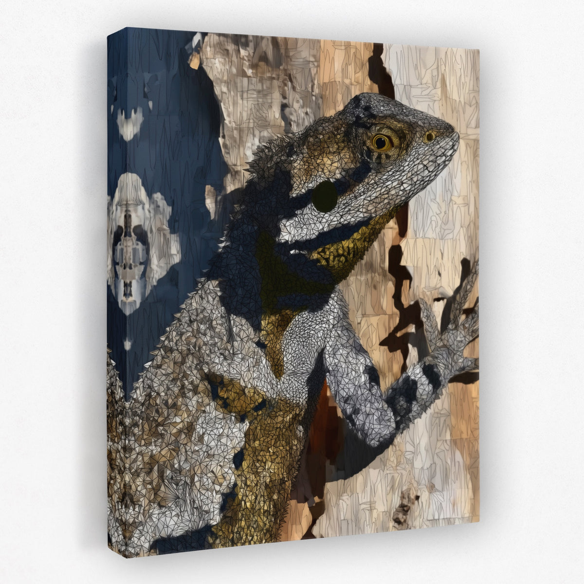 Bearded Dragon Camoflauging — Bearded Dragon Camoflauging Portrait   Side View   Mirror 198