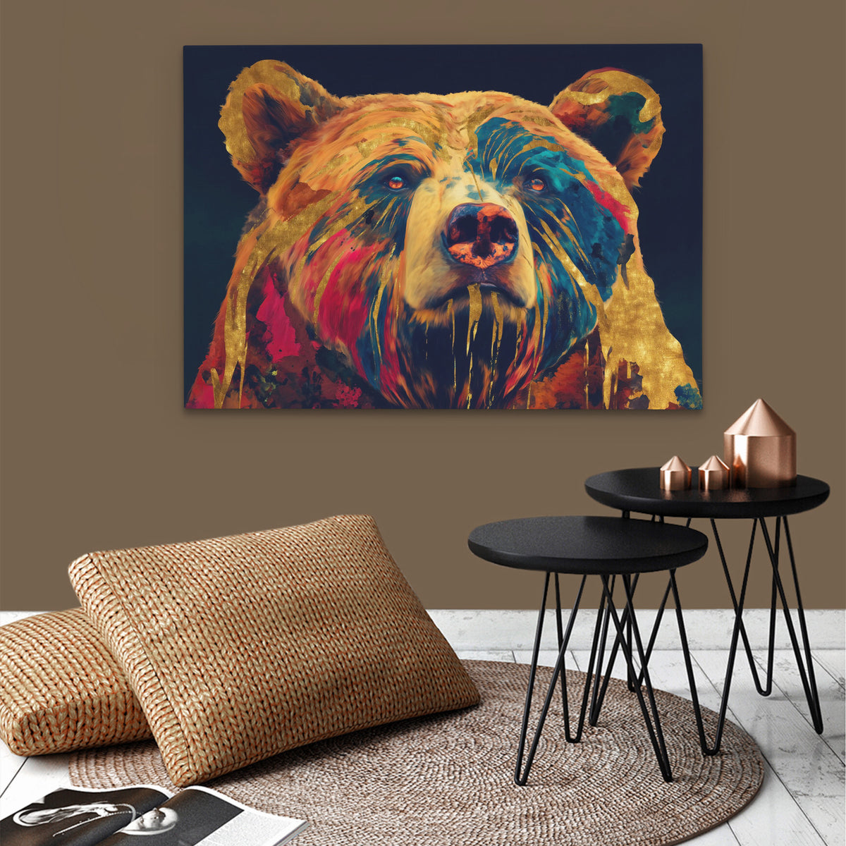 Bears Autumn Fire - Luxury Wall Art