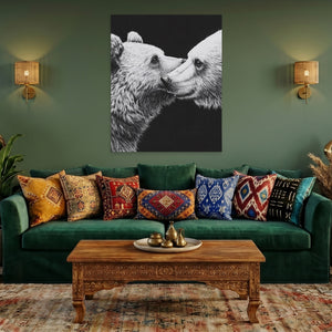 Bears Monochrome Embrace — Bears Monochrome Embrace Cozy Green Port 57