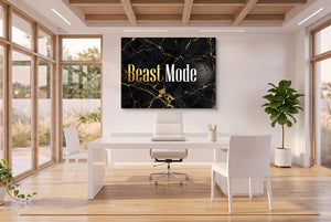 Beast Mode Golden — beast mode golden office space with desk 3 1land flush print