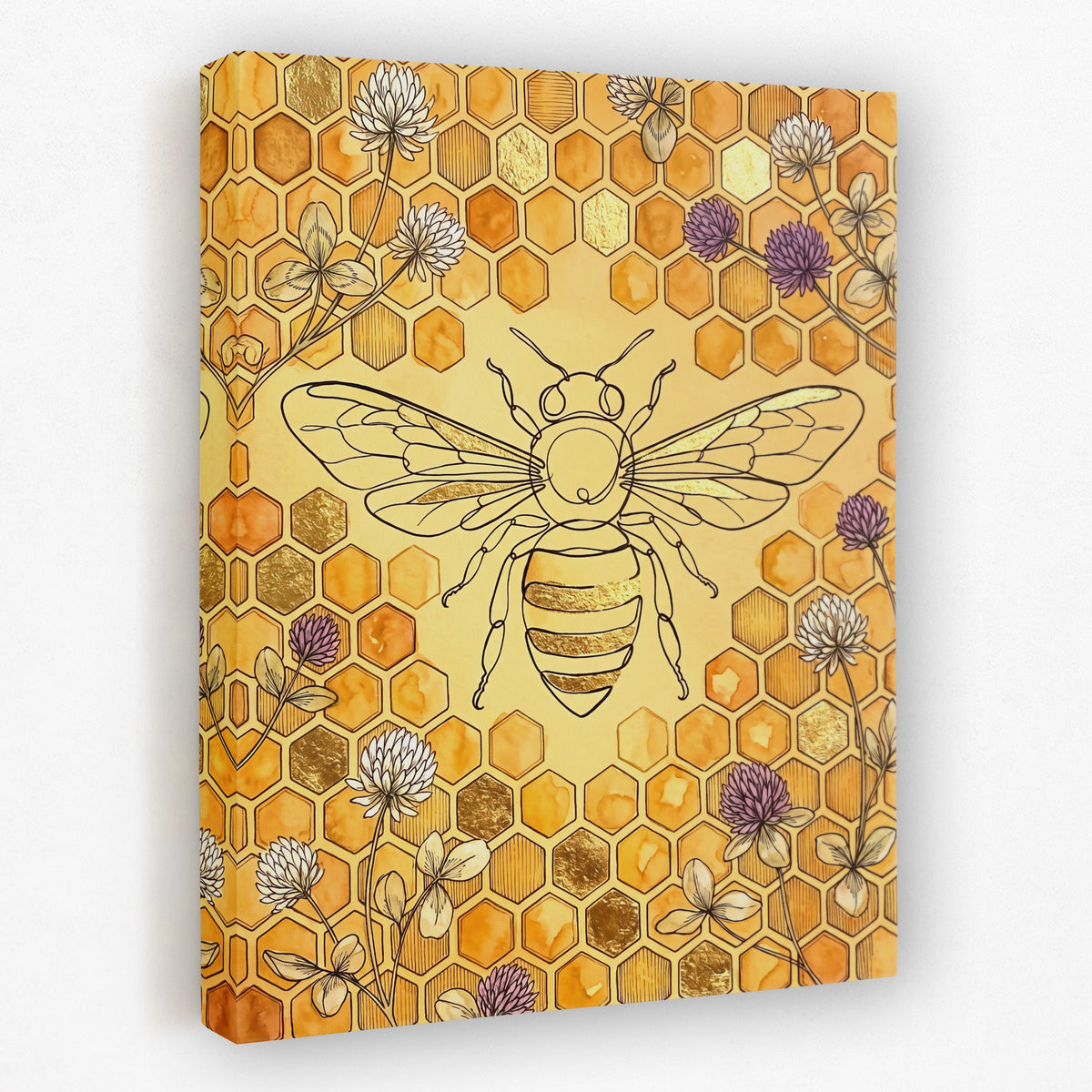 Bee Golden Honeycomb — bee golden honeycomb side view mirror wrap