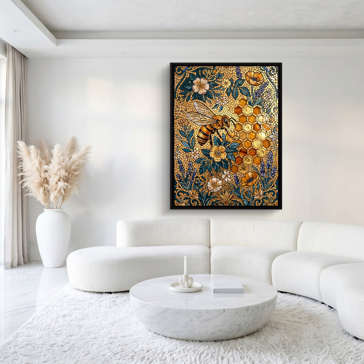 Bee Golden Mosaic - Luxury Wall Art