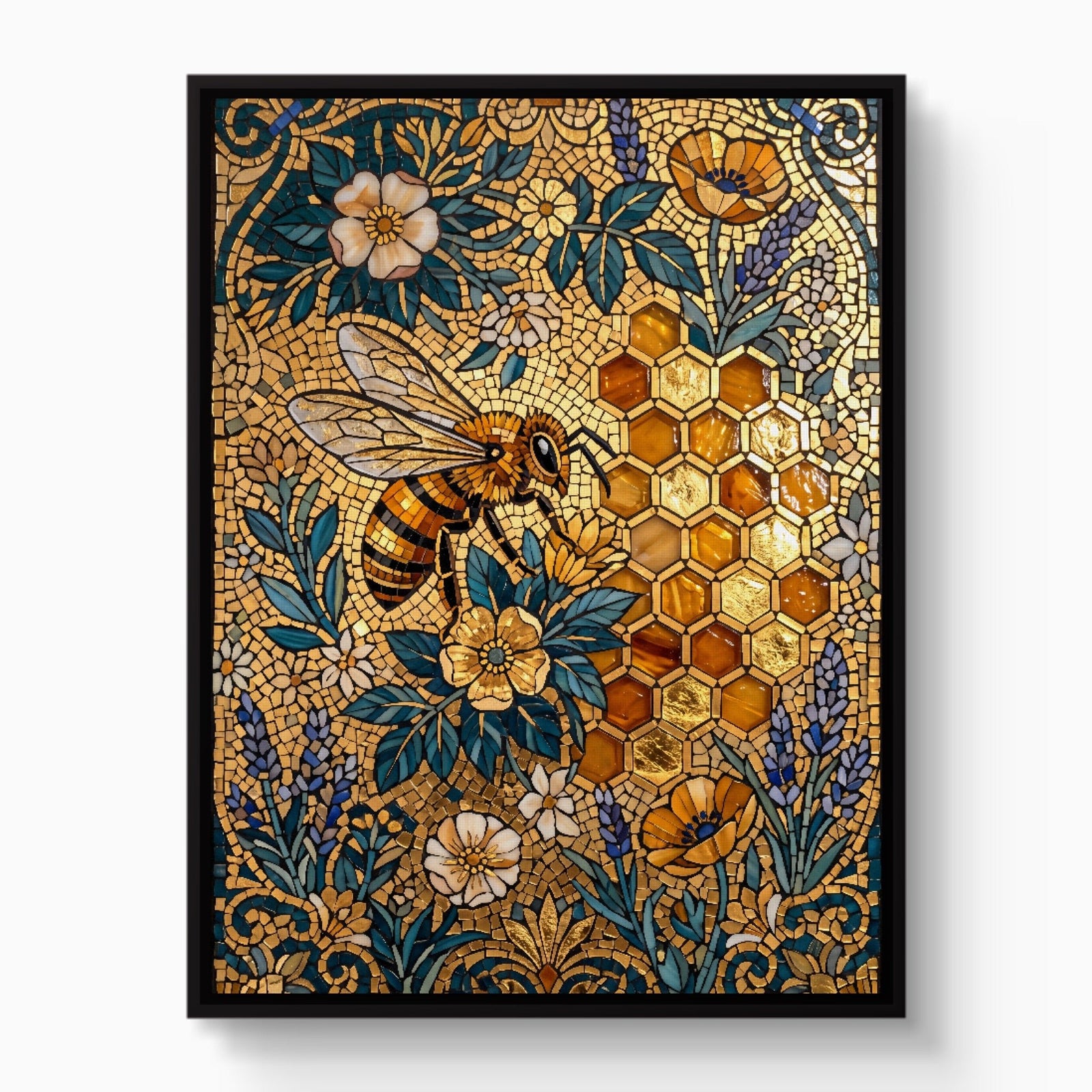 Bee Golden Mosaic - Luxury Wall Art