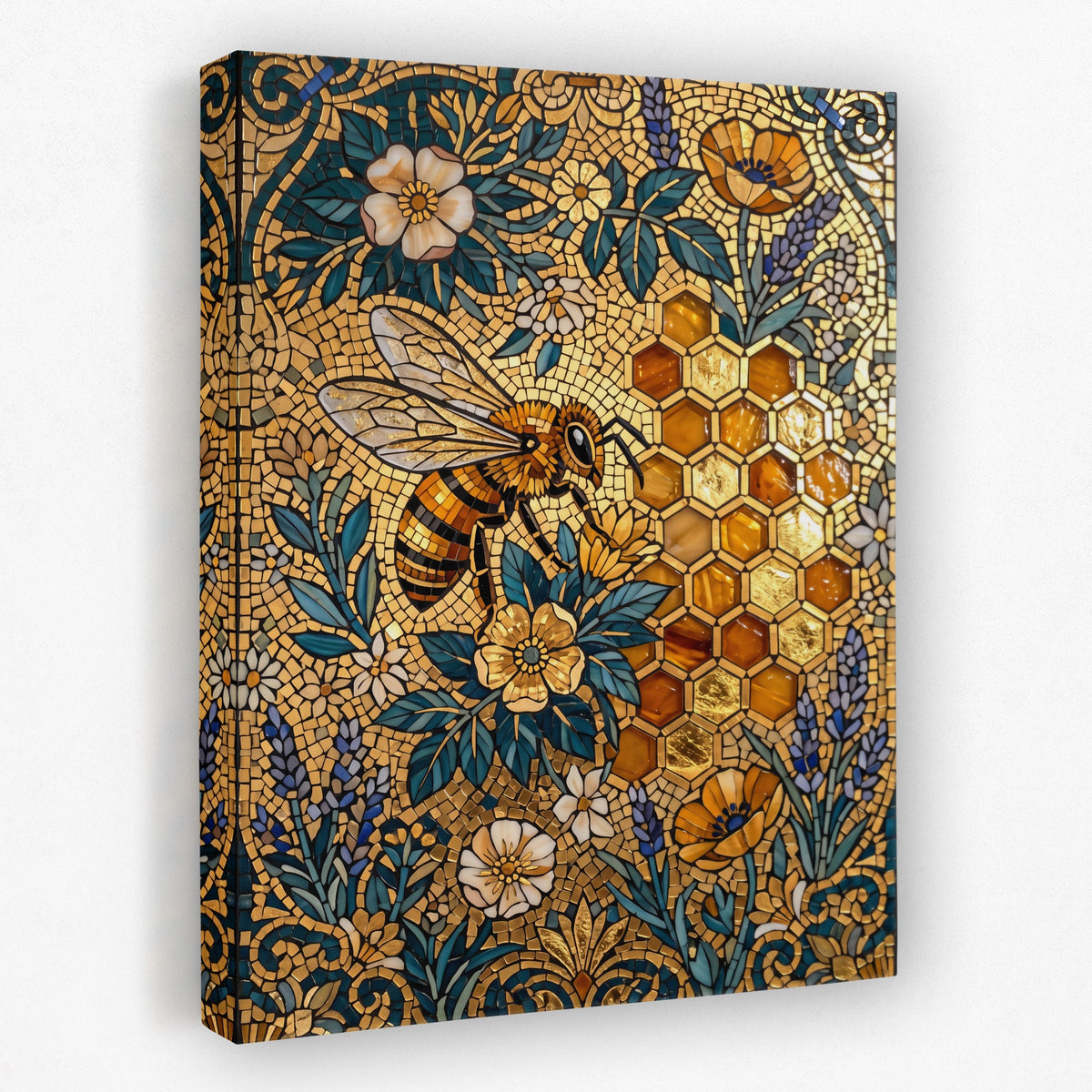 Bee Golden Mosaic - Luxury Wall Art