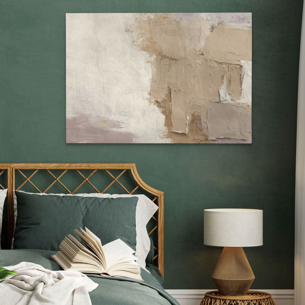 Beige Abstract - Abstract Wall Art in Black Frame