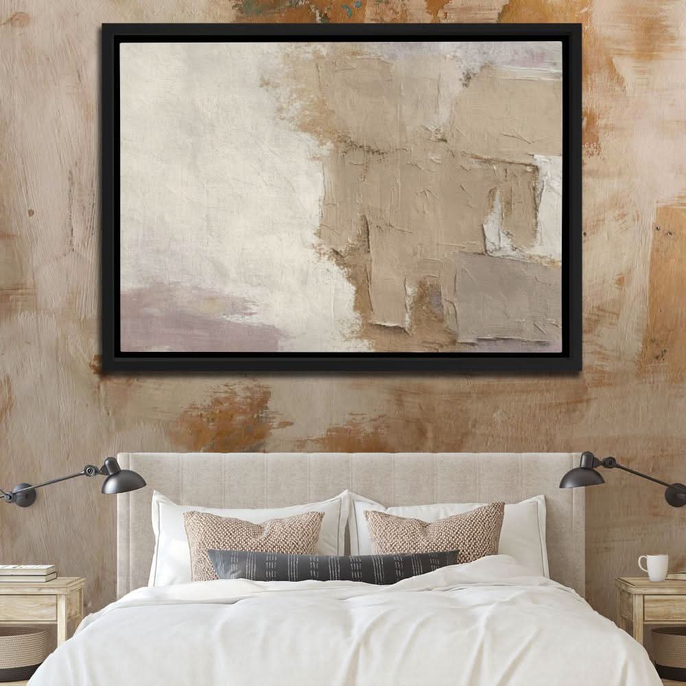 Beige Abstract - Textured Wall Art in Black Frame