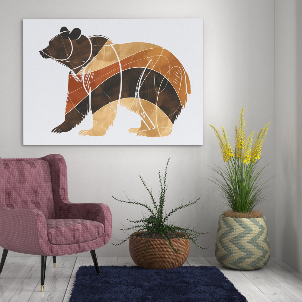 a painting of a bear wearing a sweater