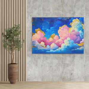 Pink and Blue Clouds Vibrant Cloudscape Wall Art - Luxury Wall Art 