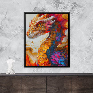 a painting of a dragon on a wall