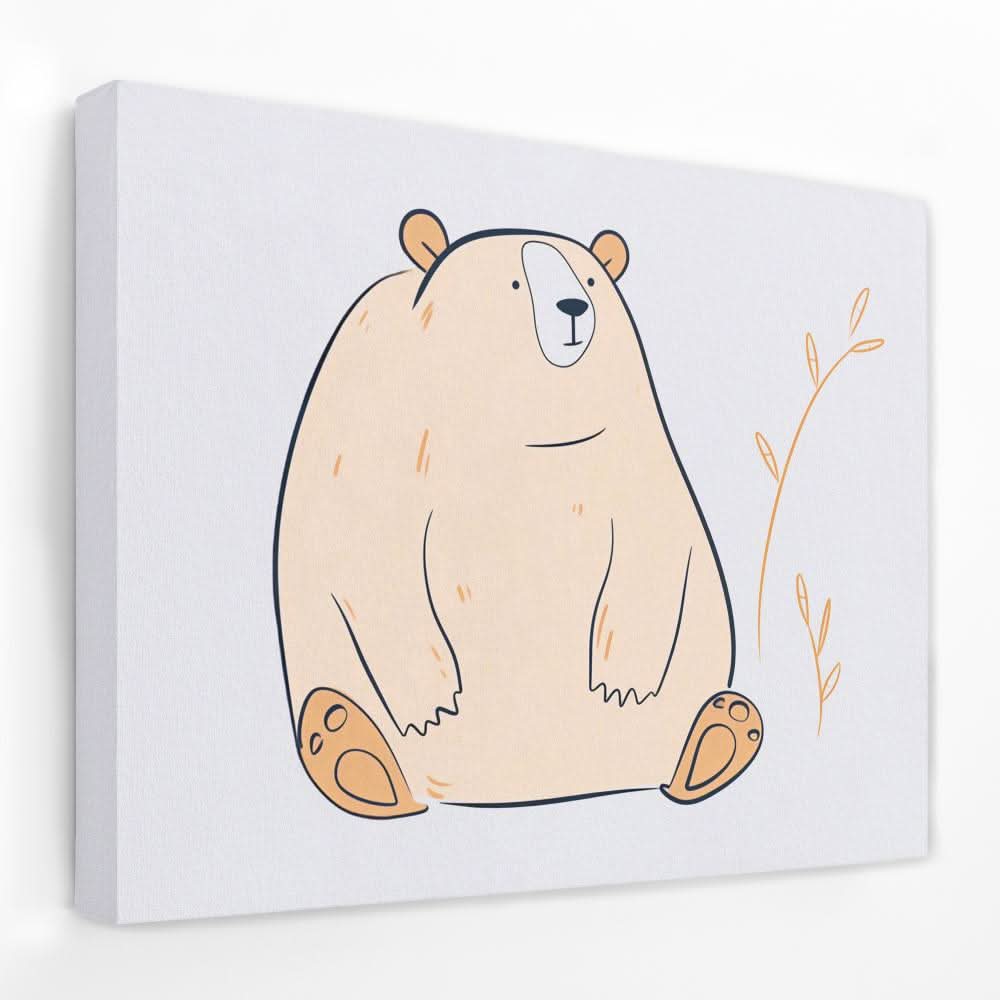 Big Bear Doodle - Animals Canvas Wall Art