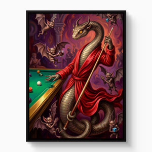 Billiards Serpent — billiards serpent white studio framed black