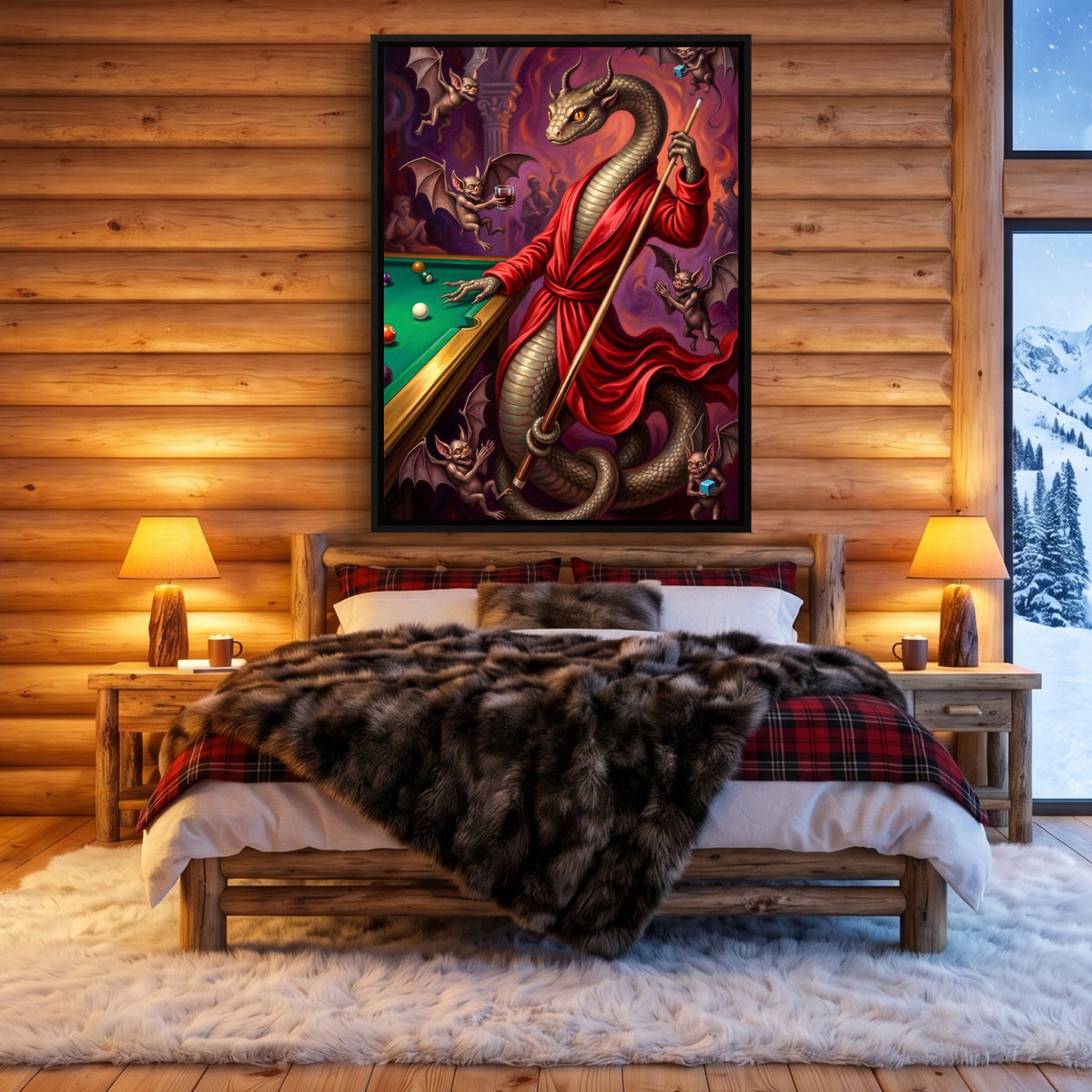 Billiards Serpent — billiards serpent sq cozy cabin 1port framed black