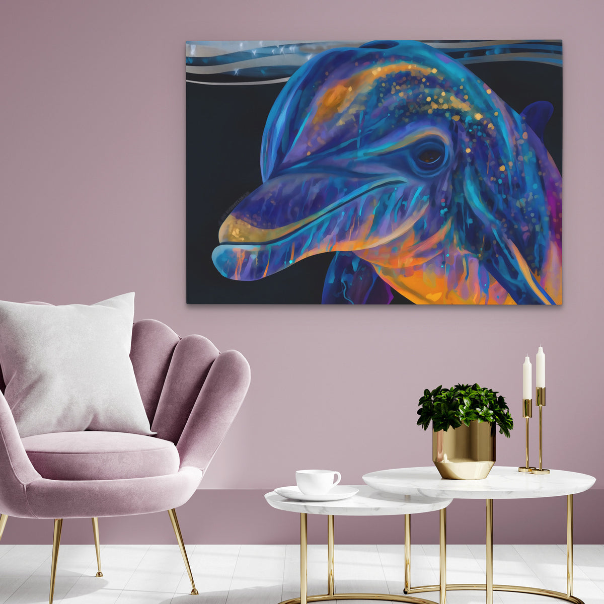 Bioluminescent Dolphin Dream - Luxury Wall Art