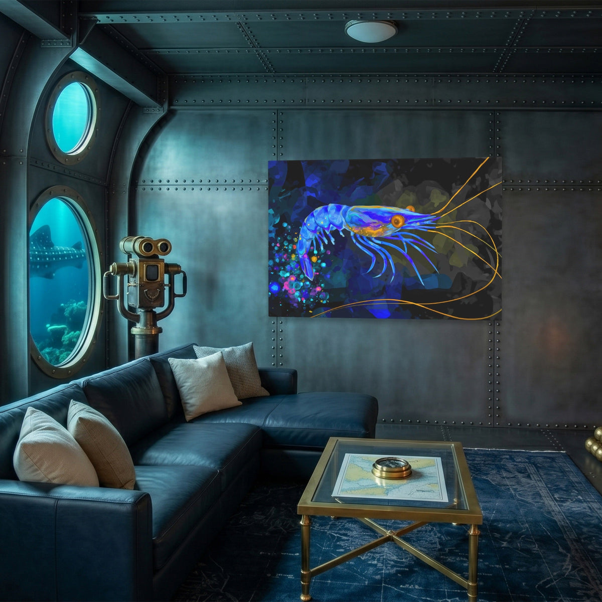 Bioluminescent Shrimp Rising - Luxury Wall Art