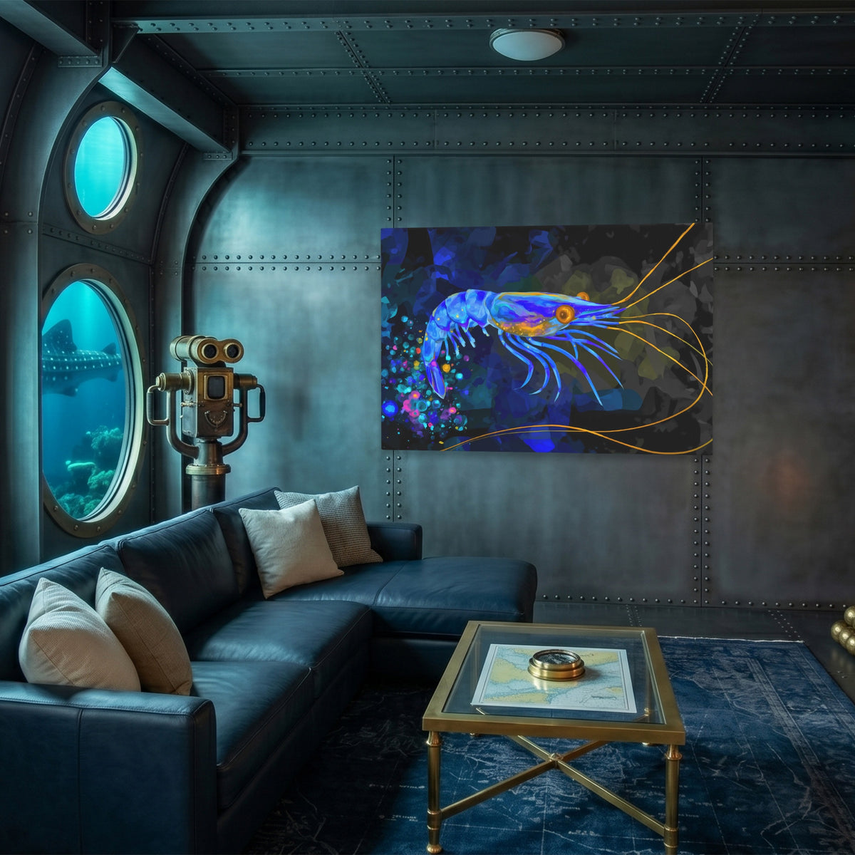 Bioluminescent Shrimp Rising — Bioluminescent Shrimp Rising Submarine Wall Land 233