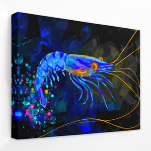 Bioluminescent Shrimp Rising — Bioluminescent Shrimp Rising Landscape   Side View   Mirror Wrap 161