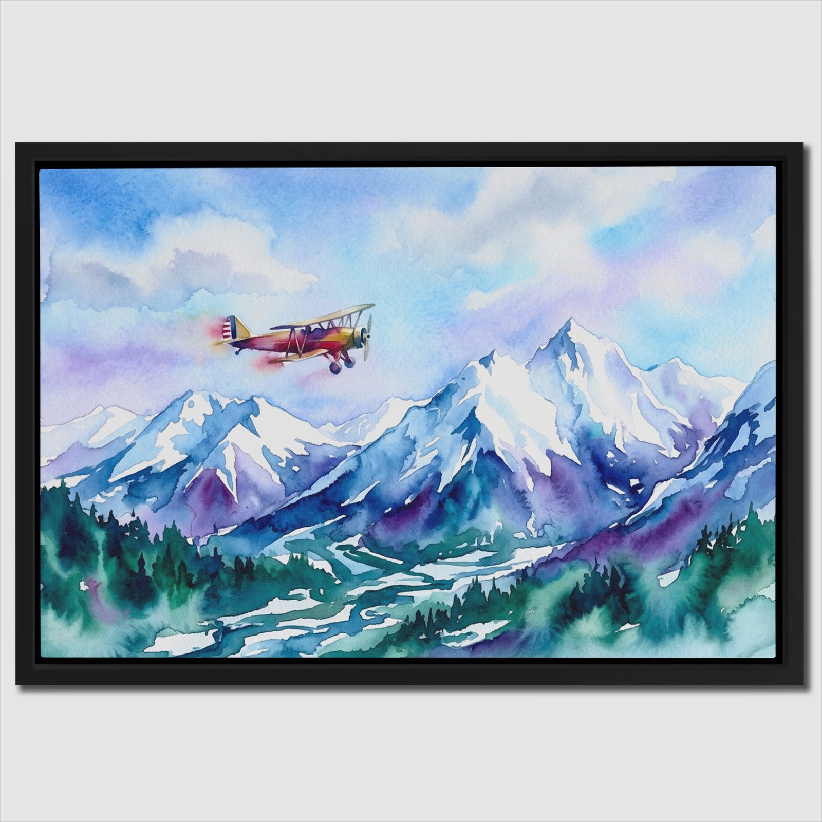 Biplane Alpine Flight — Biplane Alpine Flight Close Up Landscape 51