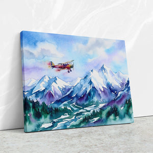 Biplane Alpine Flight — Biplane Alpine Flight Against Wall4x5 Reflect2 3