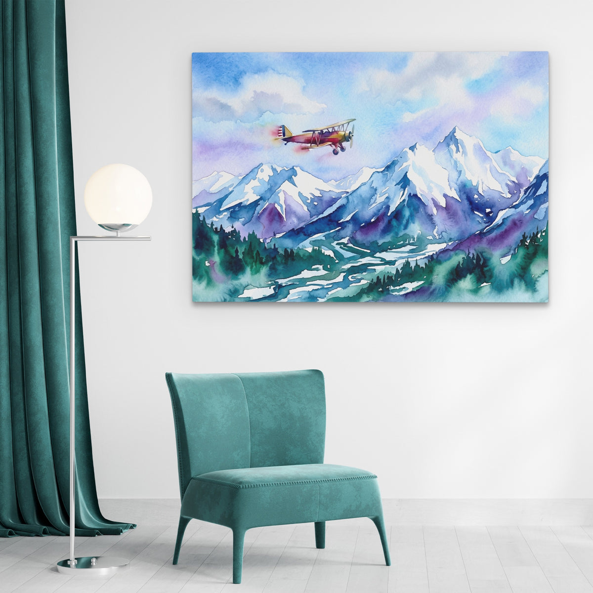 Biplane Alpine Flight — Biplane Alpine Flight Green Light land 67