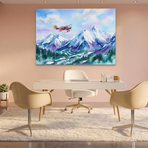 Biplane Alpine Flight — Biplane Alpine Flight Pink Office Land 131