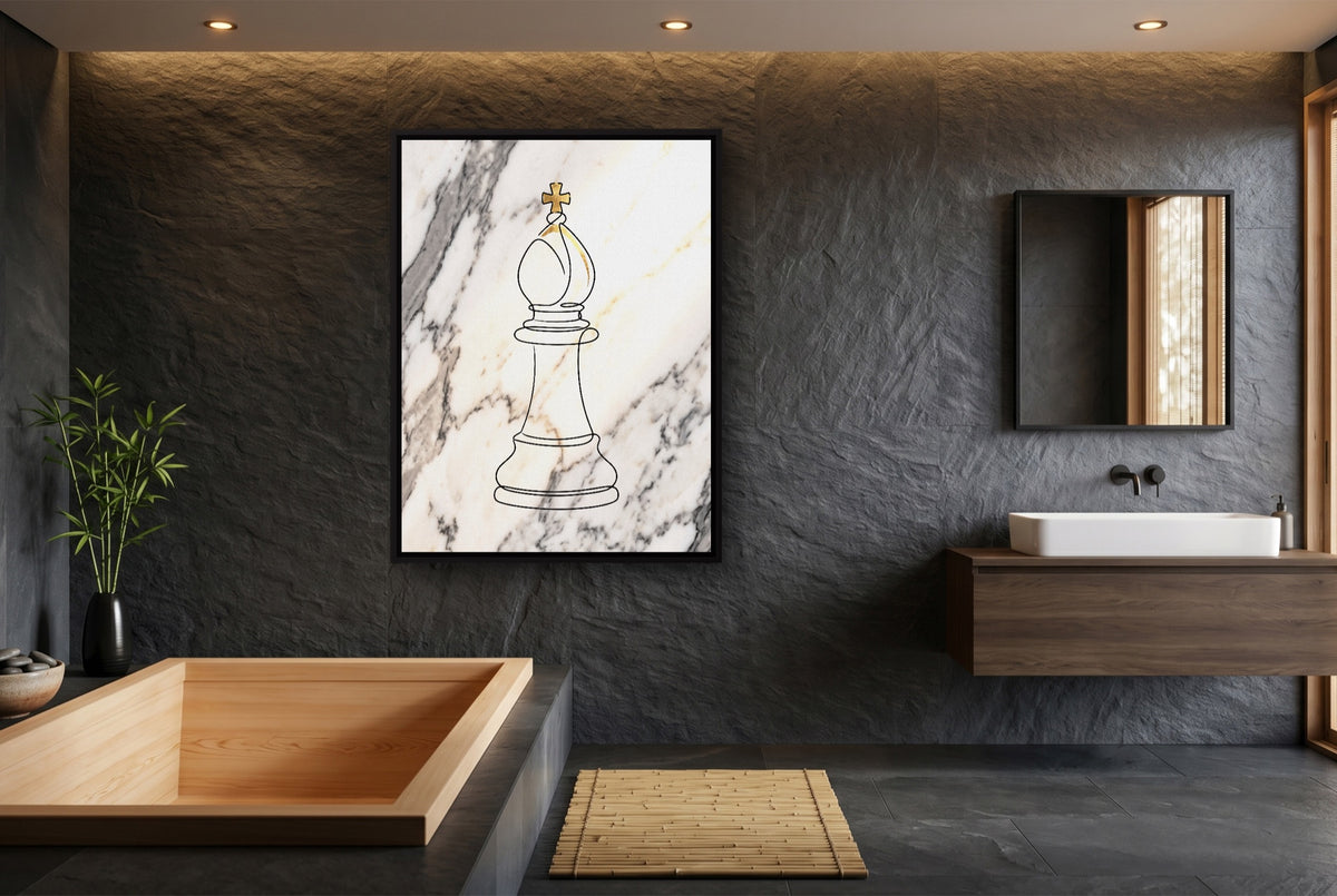 Bishop Golden Marble — bishop golden marble small bathroom interior 1port framed black