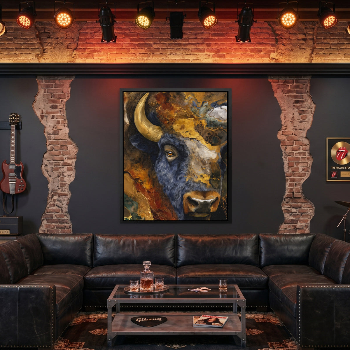 Bison Geological Layers — Bison Geological Layers Man Cave Guitar Port 131