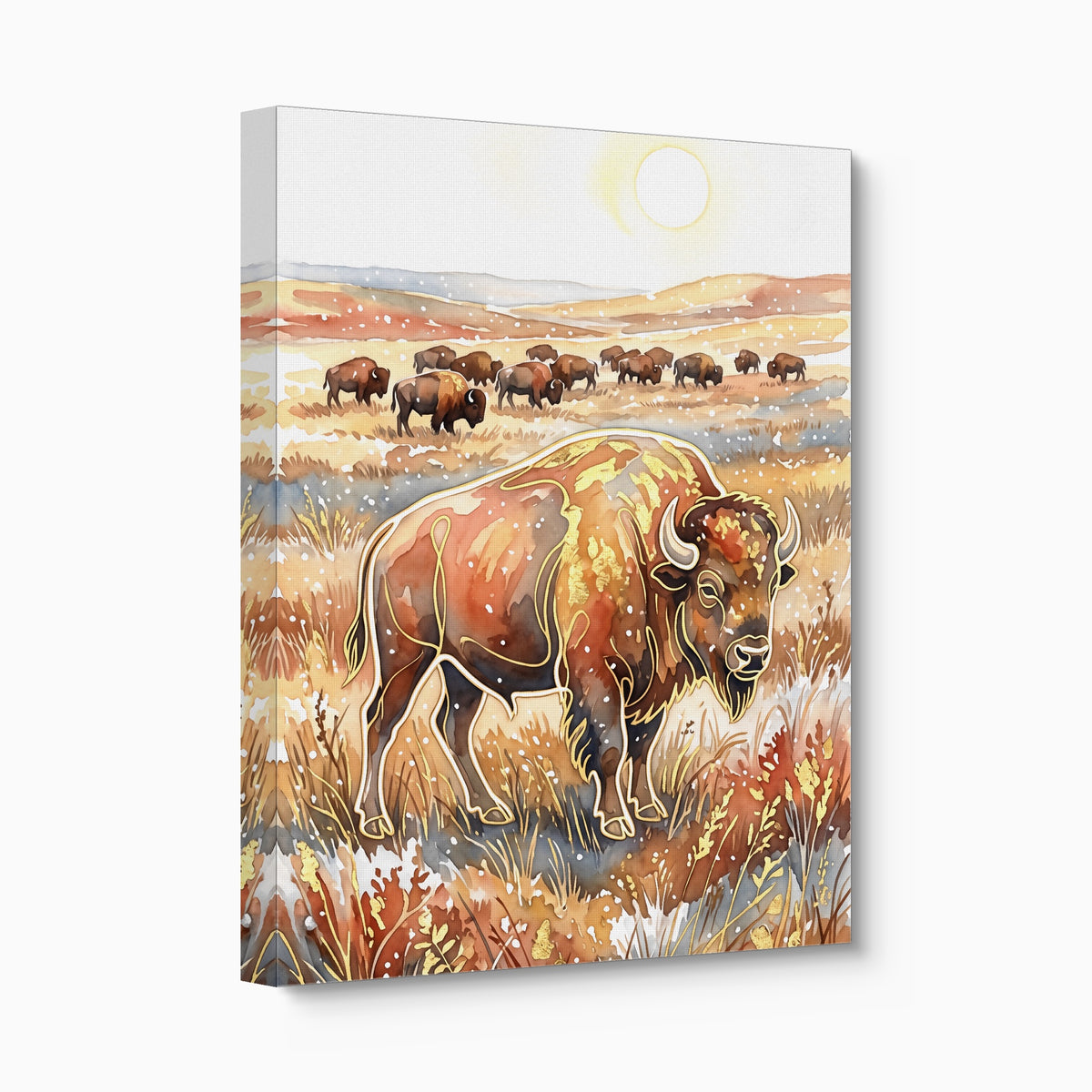 Bison Golden Plains — bison golden plains angled flush print