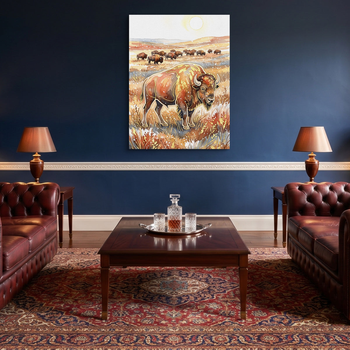 Bison Golden Plains — bison golden plains sq lounge wall 1port flush print