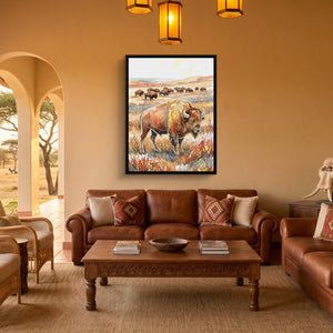 Bison Golden Plains — bison golden plains sq safari house 1port framed black