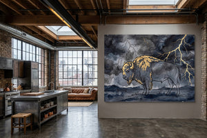 Bison Golden Storm — bison golden storm kitchen interior with island 1land flush print
