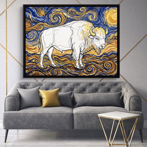 Bison Starry Night — bison starry night sq high fashion 1land framed black