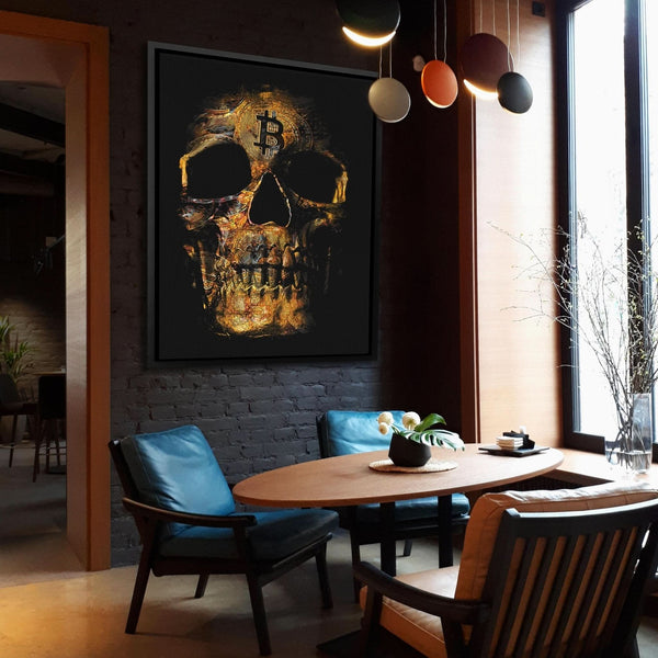 Bitcoin Skull in a room