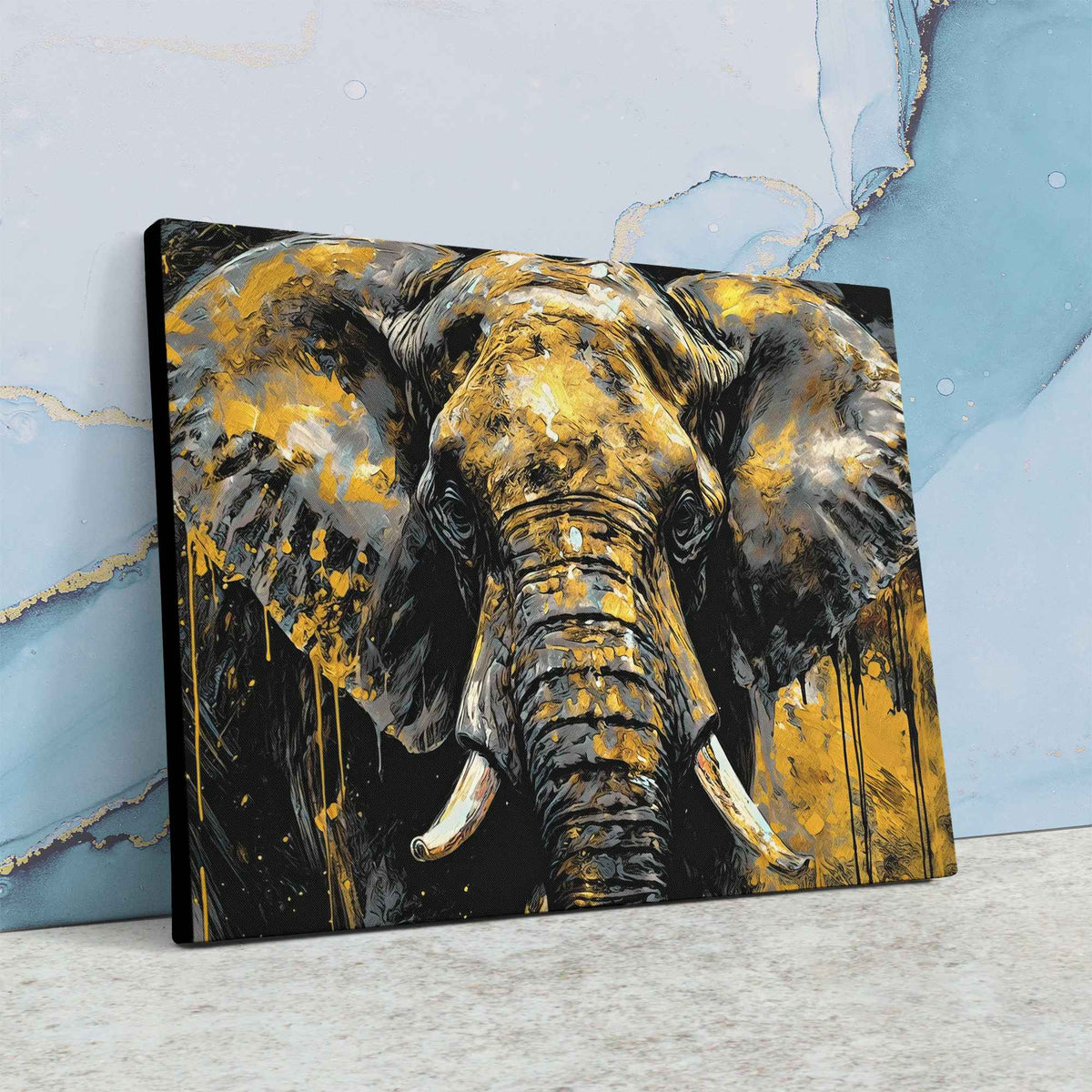 Black and Gold Elephant - Luxury Wall Art
