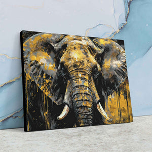 Black and Gold Elephant - Luxury Wall Art